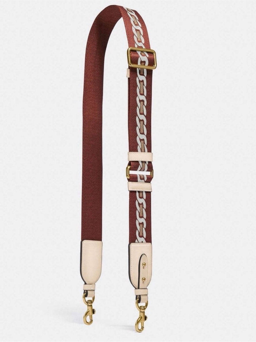 COACH Novelty Adjustable Reversible Guitar Shoulder Strap Brown Chalk Leather - Picture 2 of 16